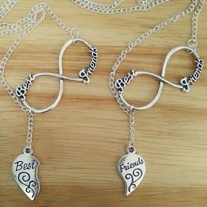 New Silver Infinity BFF Best Friends Neckl…